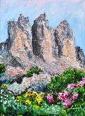  Close to the sky, the three peaks of Lavaredo - Carla Colombo - acrylic oil, plaster, stones, glue