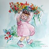 When children played with nature 1 - Carla Colombo - Watercolor - 23€