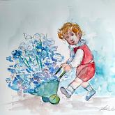  when children played with nature 2 - Carla Colombo - Watercolor - 23€