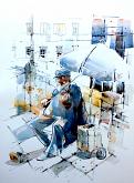 Street Musicians n 6 - Guido Ferrari - Watercolor - 230€