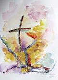  I carry your cross, in the footsteps of Francis - Carla Colombo - Watercolor - €