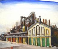 Old Industry - Lucio Forte - Oil, watercolor, tempera and acrylic on wood