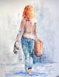  With a suitcase full of dreams - Carla Colombo - Watercolor - 95€